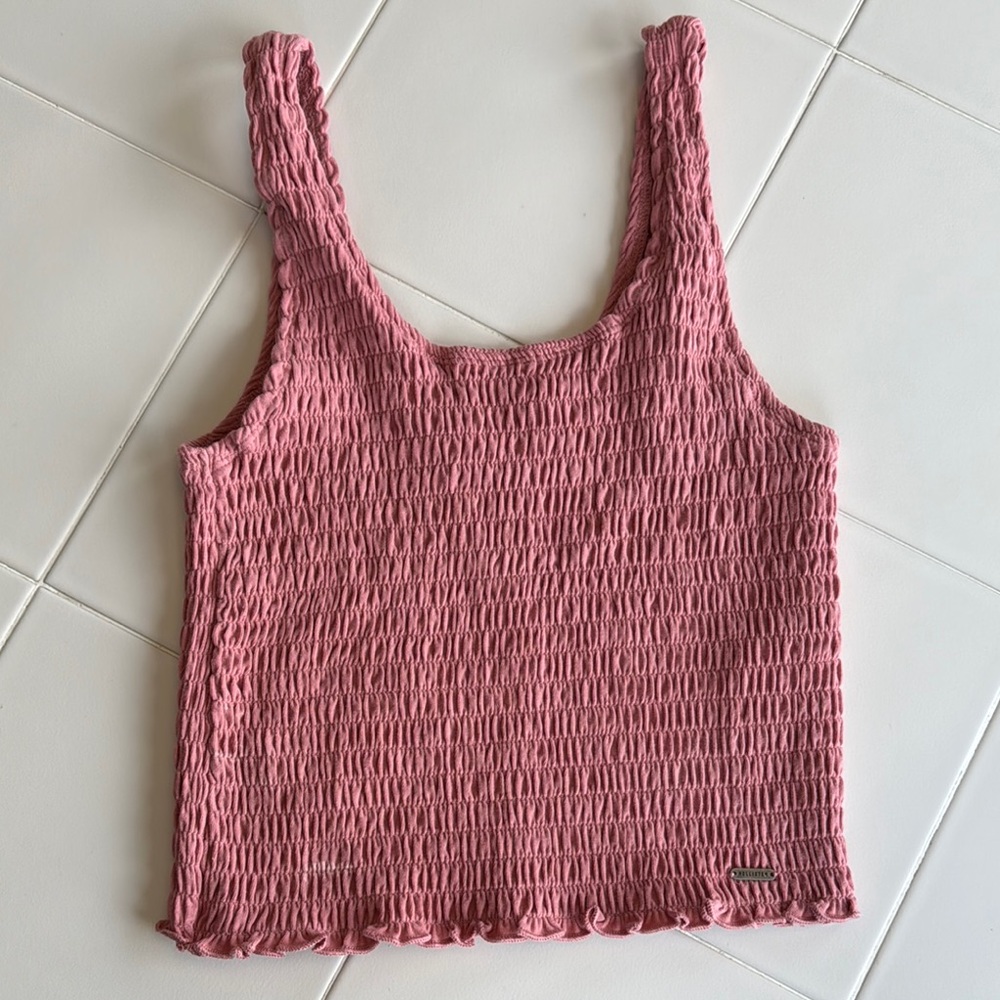 Hollister Pink Smocked Sleeveless Tank Top